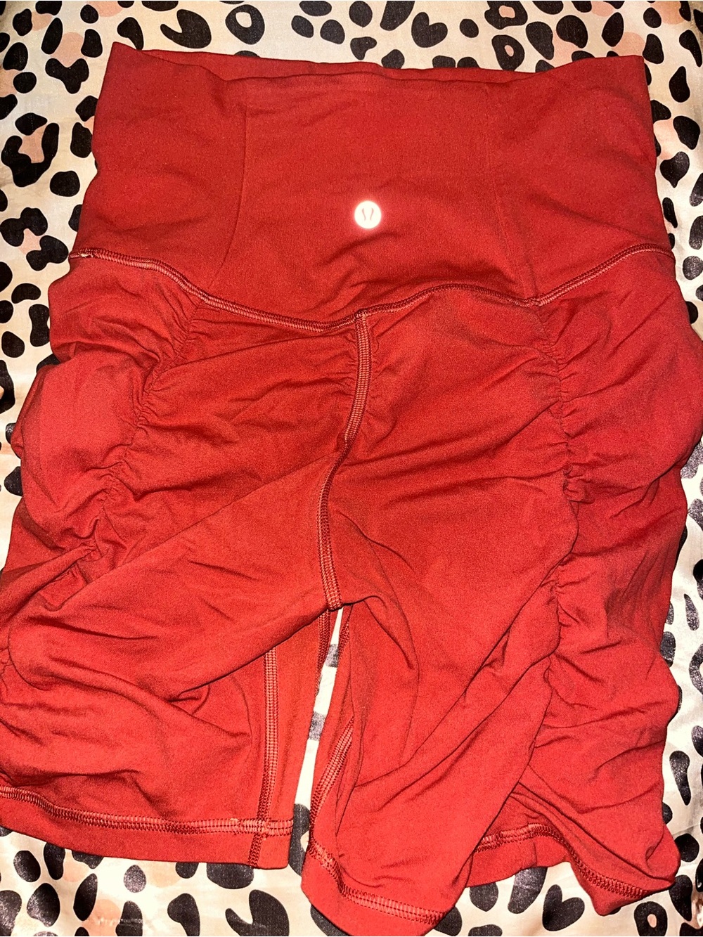 lululemon athletica Rust orange Bike Shorts, special edition